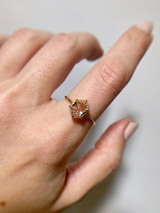 Oval Rose Cut White Sapphire Ring