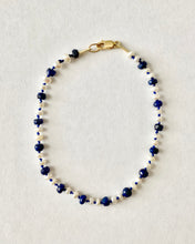 Load image into Gallery viewer, Sapphire And Pearl Beaded Bracelet
