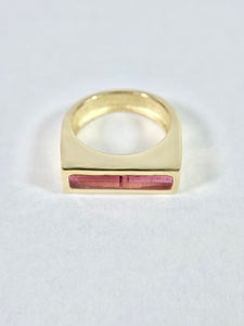 Pink Tourmaline Bar Ring