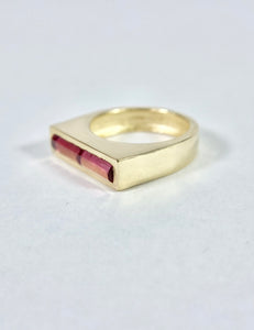 Pink Tourmaline Bar Ring