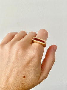 Pink Tourmaline Bar Ring