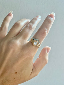 Engraved PALAZZO Diamond Ring