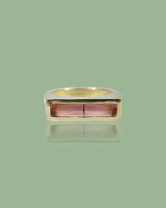 Pink Tourmaline Bar Ring