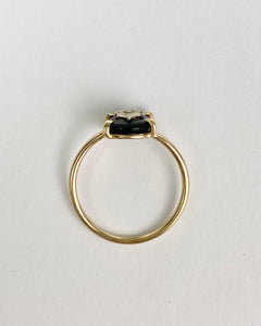 Onyx And White Gold Diamond Ring