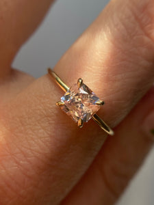 Square Pink Sapphire Ring