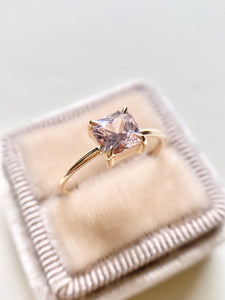 Square Pink Sapphire Ring