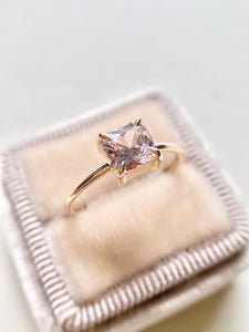 Square Pink Sapphire Ring