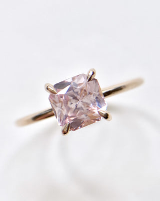 Square Pink Sapphire Ring
