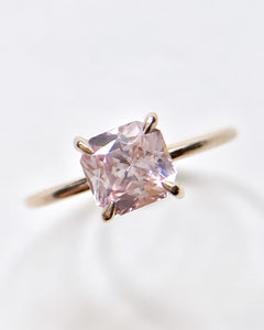 Square Pink Sapphire Ring