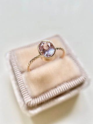 Oval Pink Sapphire Ring