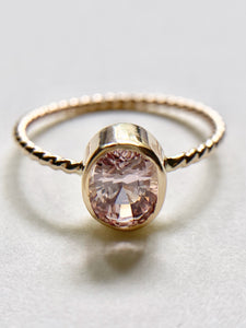 Oval Pink Sapphire Ring