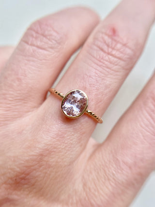Oval Pink Sapphire Ring