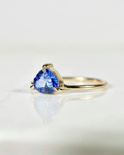 Load image into Gallery viewer, Blue Sapphire Shield Ring
