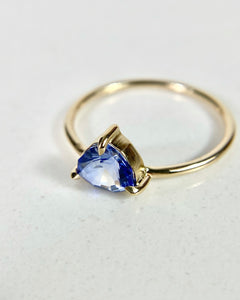 Blue Sapphire Shield Ring