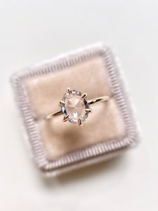 Oval Rose Cut White Sapphire Ring