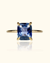 Load image into Gallery viewer, Blue Cushion Cut Sapphire Ring
