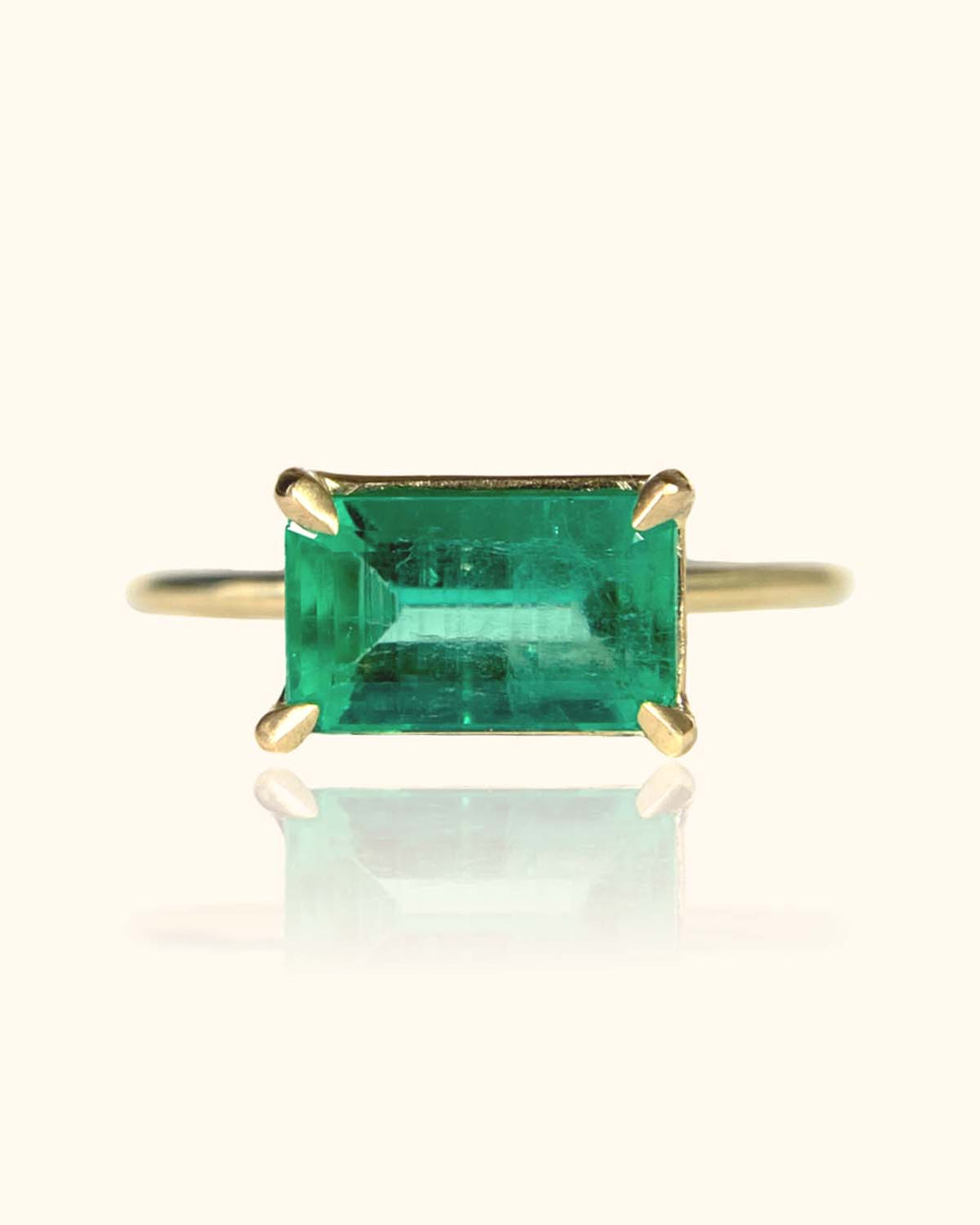East/West Emerald Ring