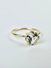Load image into Gallery viewer, Square Emerald Cut White Topaz Ring
