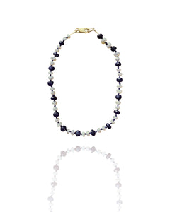 Sapphire And Pearl Beaded Bracelet