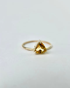 Citrine Trillion Ring