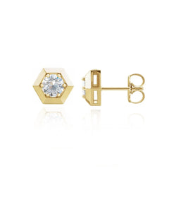 Cupola Moissanite Stud Earrings