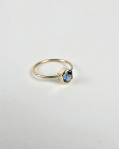 Blue Spinel Hexagon Ring
