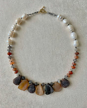 Load image into Gallery viewer, Moonstone, Pearl, And Druzy Necklace
