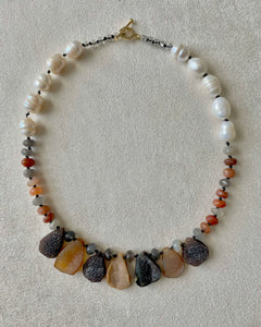 Moonstone, Pearl, And Druzy Necklace