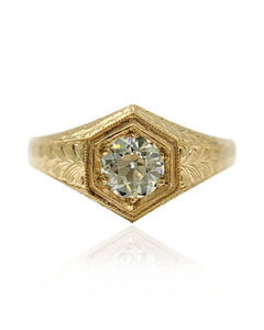 Engraved PALAZZO Diamond Ring