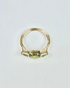 Green Sapphire and Tourmaline Ring