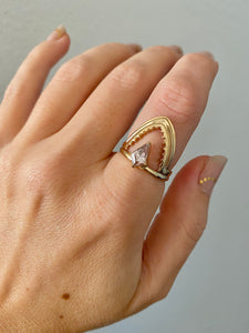 Kite Shaped Pink Zircon Ring
