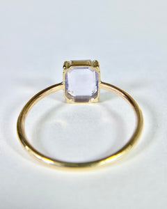 Periwinkle Blue Portrait Cut Sapphire Ring