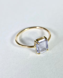 Periwinkle Blue Portrait Cut Sapphire Ring