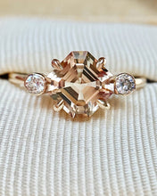 Load image into Gallery viewer, Asscher Cut Champagne Tourmaline With Moissanites
