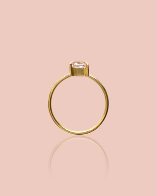 Square Pink Sapphire Ring