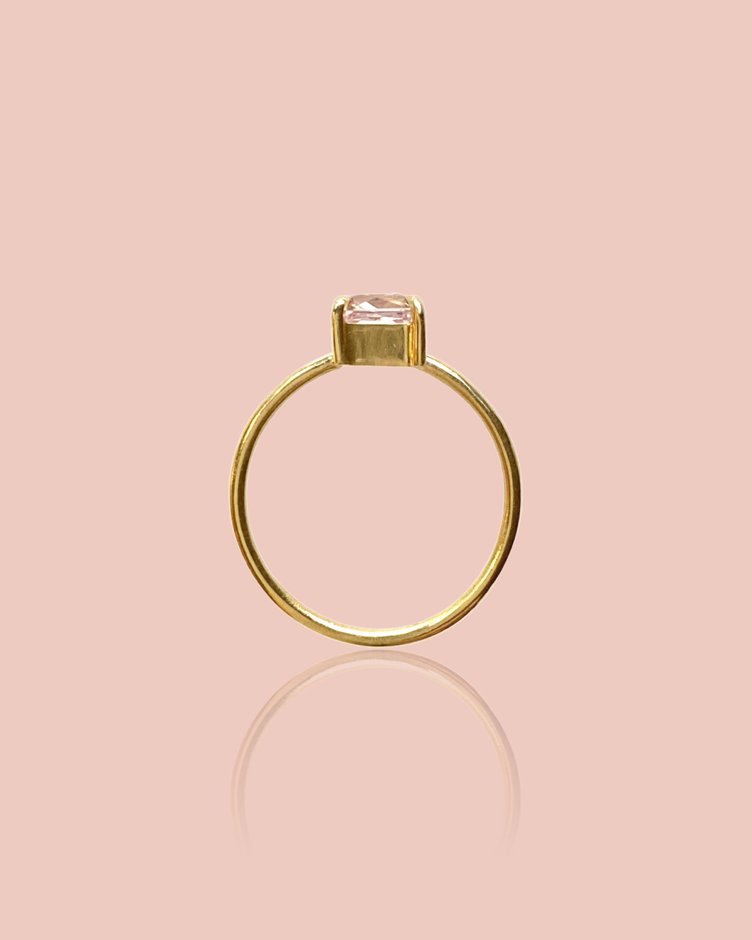 Square Pink Sapphire Ring
