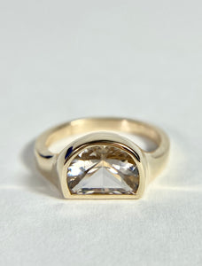 Sunrise Tourmaline Half Moon Ring