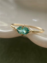 Load image into Gallery viewer, Teal Tourmaline Elongated Hexagon Ring
