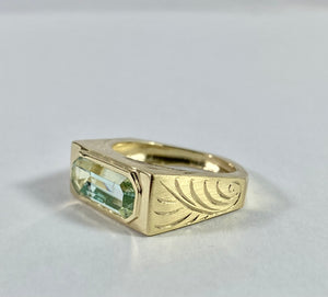 Mint Beryl Bar Ring