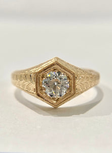 Engraved PALAZZO Diamond Ring