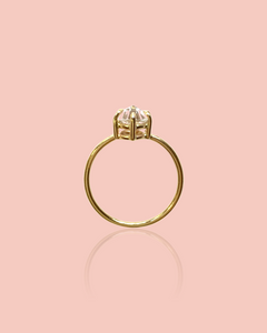 Oval Rose Cut White Sapphire Ring