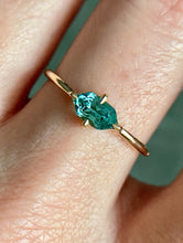 Load image into Gallery viewer, Teal Tourmaline Elongated Hexagon Ring
