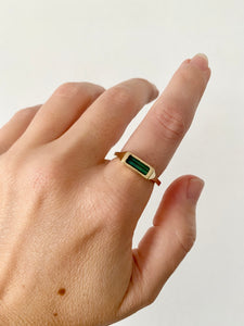 Green Tourmaline Bar Ring