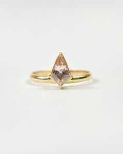 Kite Shaped Pink Zircon Ring