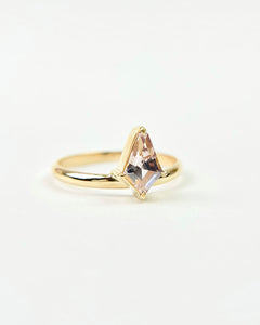 Kite Shaped Pink Zircon Ring