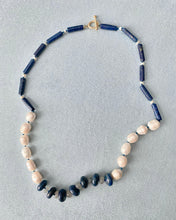 Load image into Gallery viewer, Lapis Lazuli, Pearl, And Moonstone Necklace
