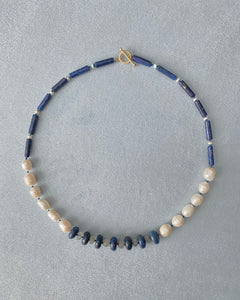 Lapis Lazuli, Pearl, And Moonstone Necklace