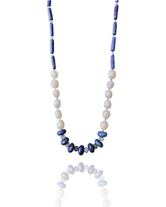 Lapis Lazuli, Pearl, And Moonstone Necklace
