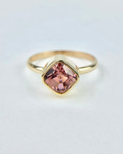 Load image into Gallery viewer, Pink Tourmaline Cushion Cut Ring
