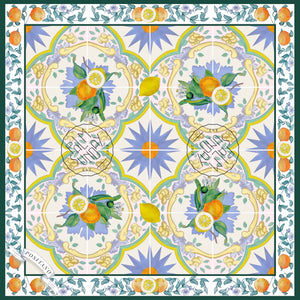 Positano Citrus Silk Twill Scarf